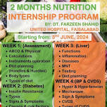 SUMMER NUTRITION INTERNSHIP PROGRAM 2024 AT UNITED HOSPITAL FAISALABAD