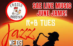 Fayetteville Tues R&B & Weds Jazz! Open Jams! Musicians Welcome! Frozen Rooster! $5.00 Entertainment Fee! Order before seating!