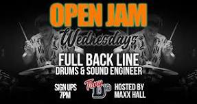 Open Jam Wednesday’s New Night with Full Backline Drums & Sound Engineer at Tony D’s