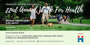 Hadassah Greater Kansas City 22nd Annual Walk For Health