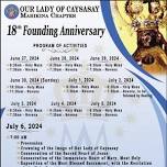 18th Founding Anniversary of Our Lady of Caysasay - Marikina Chapter