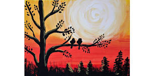 Two Birds Landscape Painting Class for Adults  and Teens