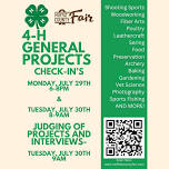 4-H General Projects Early Check-In's