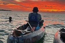 Sunset Paddling at Holbox: Group Kayaking Experience Amid Twilight Colors