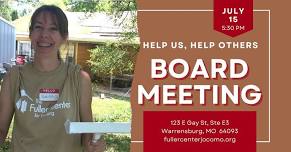 Fuller Center's July Board Meeting