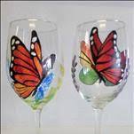 New! By our Colleen. Butterfly Wine Glass Set