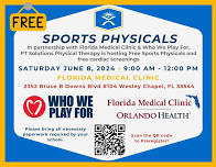 Free Sports Physicals - Offered by PT Solutions Physical Therapy and FMC Orthopaedics