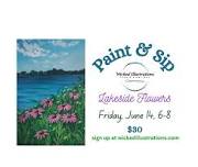 Paint and Sip, Lakeside Flowers