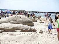 Floating in Pentwater Sand Sculpture Competition