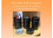 Adult Summer Reading Program: Decorate Your Canisters