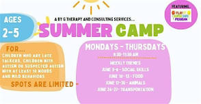 Summer Camp: Late Talkers, Children with Autism (Ages 2-5) June 17-20, 2024