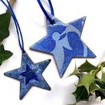 Enamelled Christmas Star Decorations