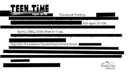 Teen Time: Blackout Poetry