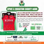 CHARITY MATCH TO RAISE FUNDS FOR CRICKET SPORTS TRAINING AND EDUCATION PROGRAM..