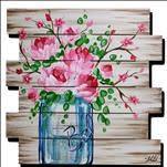 A Pink Bouquet - Wooden Shiplap! *x2 Paint Points*