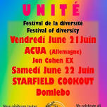 UNITÉ - festival au Thirsty Boot. ACUA,Jon Cohen, STARFIELD COOKOUT, DOMLEBO