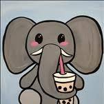 Boba Elephant! Includes a FREE Boba Drink!