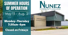 Summer Hours of Operation Begin