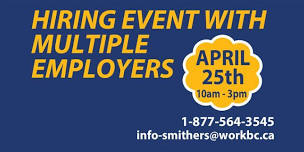 Multi-Employer Hiring Event - April 25th from 10am to 3pm!