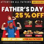 Father's Day - 25% OFF FOR ALL FATHERS