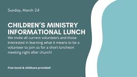 Children's Ministry Informational Lunch