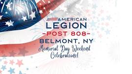 Memorial Day Celebrations in Belmont Hosted by The American Legion Post 808!