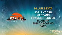 Warung Beach Club | Joris Voorn, Massano, Francis Mercier, Blancah e mais