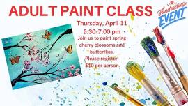 Adult Paint Night: Spring Cherry Blossoms & Butterflies