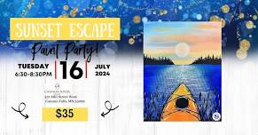 07/18 Paint Sunset Escape at Cannon River Winery, Cannon Falls, MN at 6:30 pm