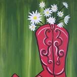 Paint Nite: Red Boot Bouquet