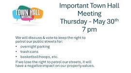 Town Hall Meeting – Important Issue