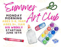 Kids Art Club - June 10th