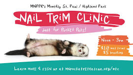 Pocket Pet Monthly Nail Trim Clinic St. Paul/Highland Park - June