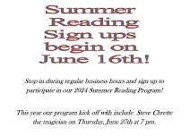 Summer Reading Sign Ups!