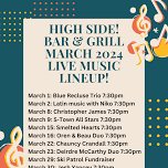 Check out free live music at High Side! Bar & Grill!