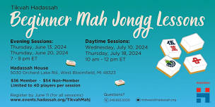 Tikvah Hadassah Beginner Mah Jongg Lessons