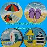 Mother & Daughter painted beach coasters. 3 hour Workshop.