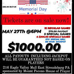 Memorial DAY BIG MONEY BINGO  SPONSORED BY MT POCONOS HOUSE OF PRAYER