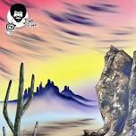 Bob Ross Wet-on-Wet Oil Painting: Desert Glow