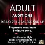 Summer Show Adult Auditions