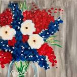 Red + White + Blue Flower Jar Painting Event