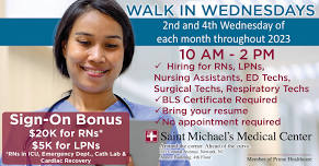 Walk in Wednesday Hiring Event 12 June