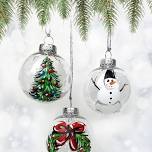 Paint Nite: Set of 3 Christmas Ornaments - Snowman, Wreath, Tree