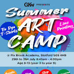 Summer Art Camp in Stotfold (Herts/Beds border) July 29th-31st