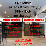 Live Music Fridays on the Patio at Yesterdays Bar and Grill