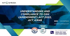 Understanding and compliance to OSH (Amendment) ACT 2022, ACT A1648 | HRDC Claimable | 21st & 22nd August2024