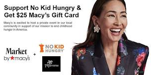 Support No Kid Hungry &  Get $25 Macy’s Gift Card