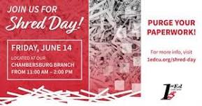 1st Ed Credit Union - Chambersburg Branch Shred Day