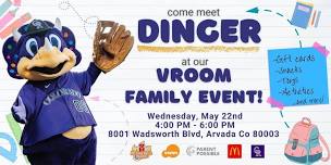 Vroom Family Event at McDonald's featuring Dinger!