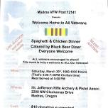 Welcome Home Veterans Spaghetti Dinner